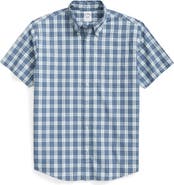 Brooks Brothers Friday Regular Fit Plaid Short Sleeve Cotton Poplin Button-Down Shirt