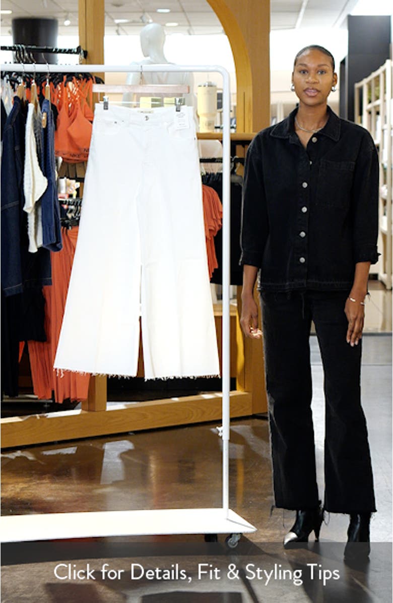 Raw Hem High Waist Crop Flare Wide Leg Jeans, sales video thumbnail