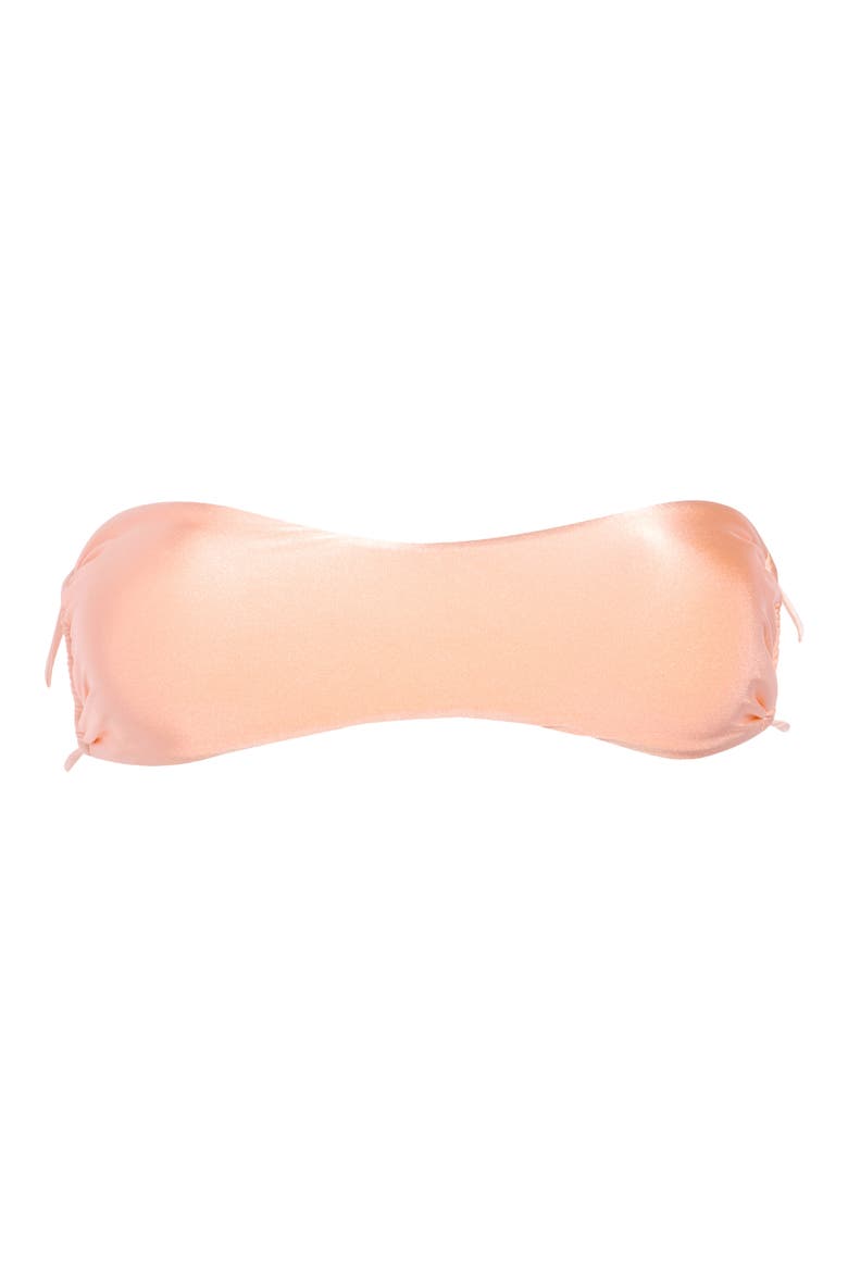 Coral Bandeau Bikini Top, Alternate, color, PEACH NECTAR