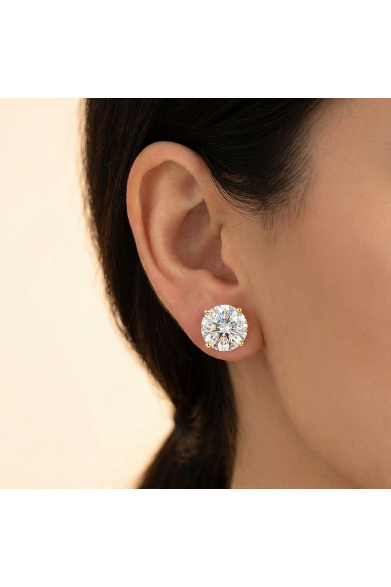 6.85CT Round Diamond Studs 14k Gold Lab Grown Screw Back Earrings, Alternate, color, 14k Yellow Gold