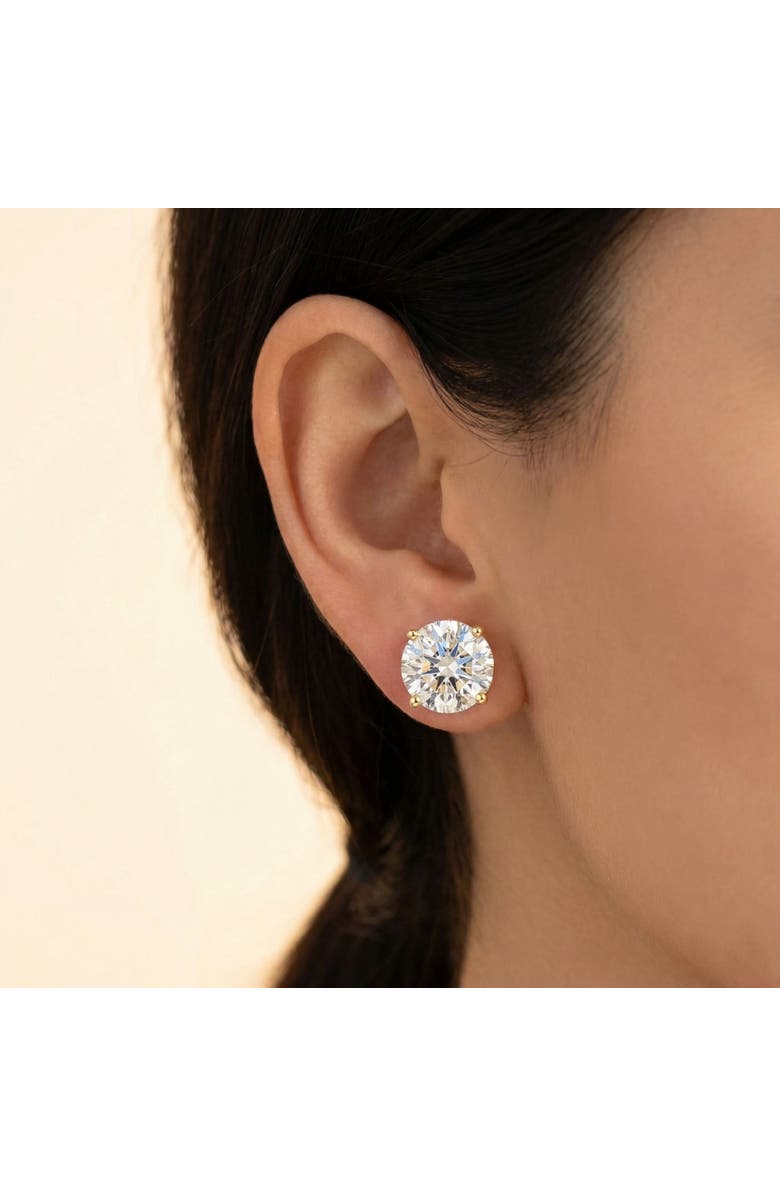 Bliss Diamond 6.85CT Round Diamond Studs 14k Gold Lab Grown Screw Back Earrings, Alternate, color, 14K Yellow Gold