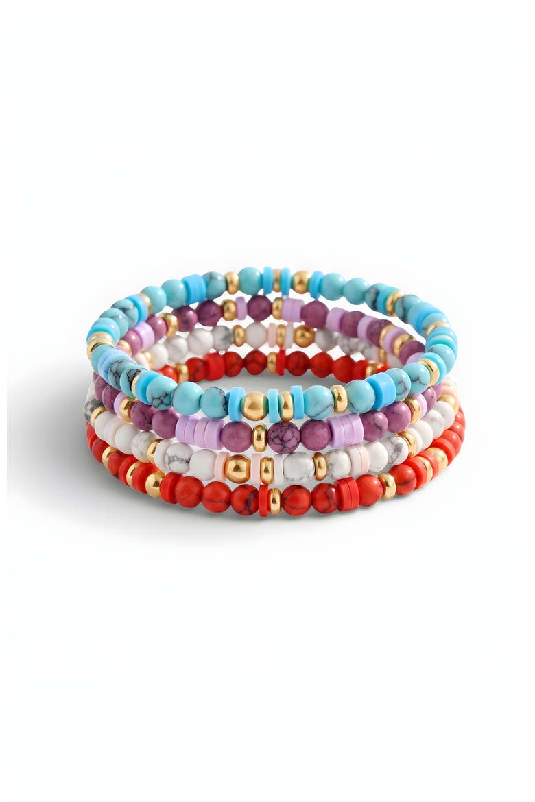 Stacking Birthstone Beaded Bracelet, Alternate, color, April Diamond