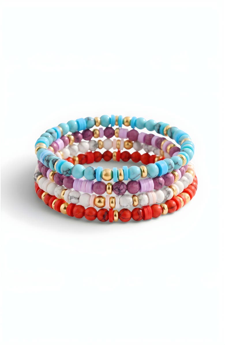 Mint & Lily Stacking Birthstone Beaded Bracelet, Alternate, color, April Diamond