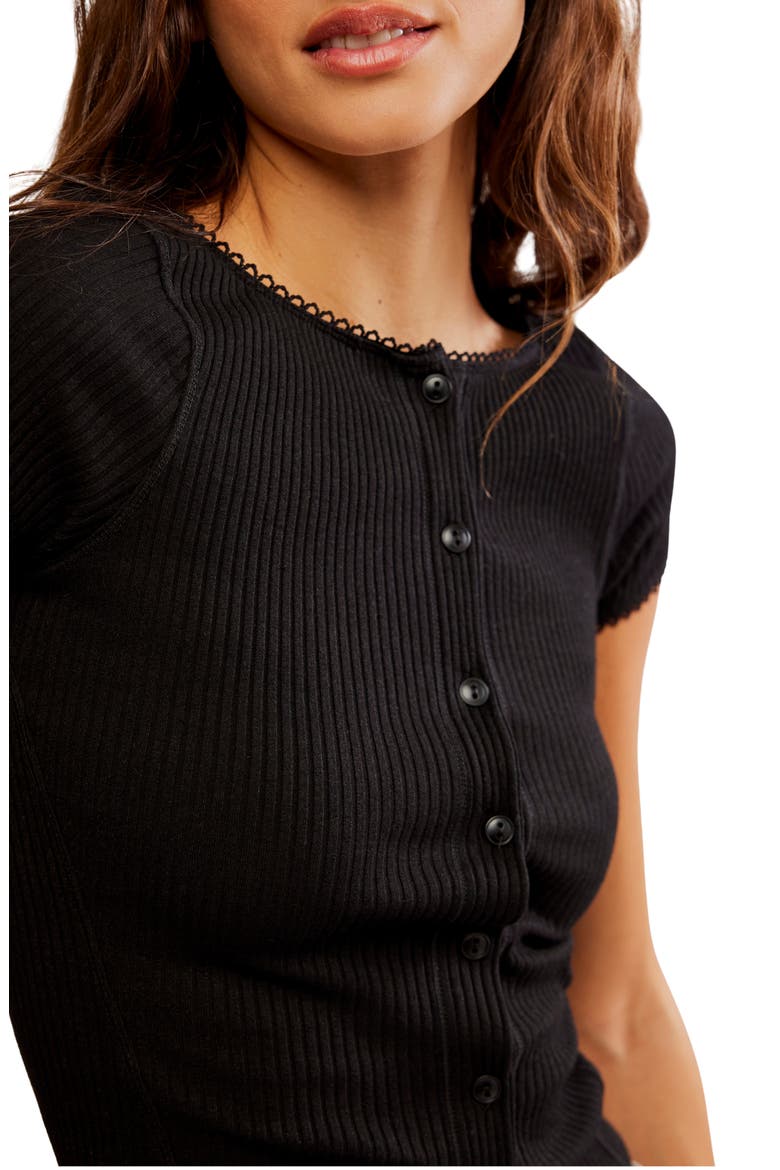 Most Wanted Short Sleeve Cotton Blend Cardigan, Alternate, color, BLACK