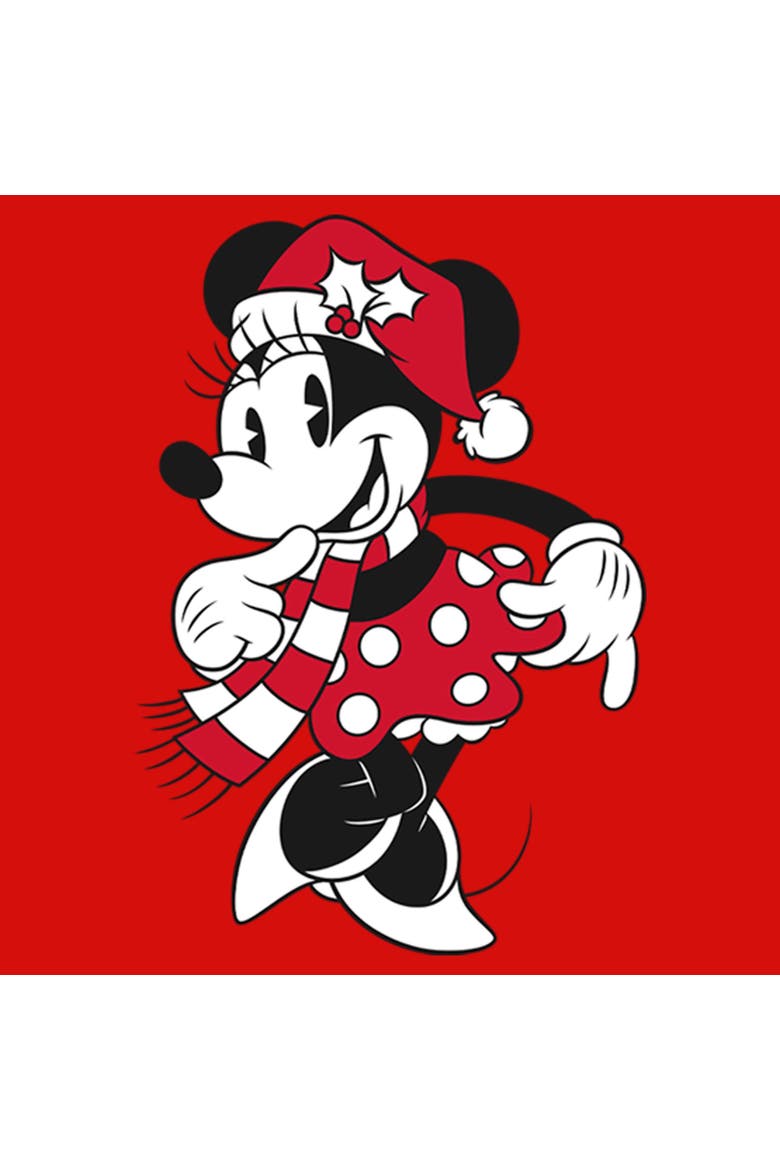 Girls' Winter Hat Minnie Graphic T-Shirt, Alternate, color, Red