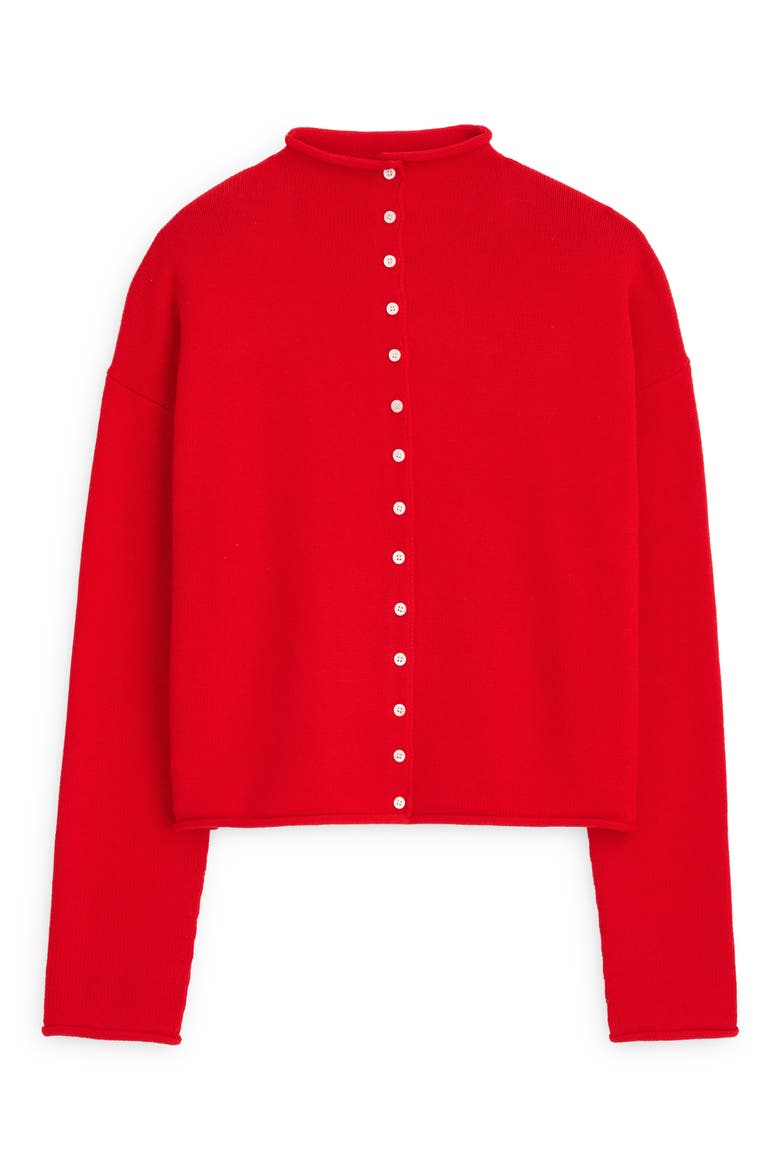Taylor Cotton & Cashmere Cardigan, Alternate, color, FIRE RED