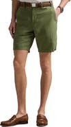 Polo Ralph Lauren Classic Fit Flat Front Linen & Cotton Blend Chino Shorts