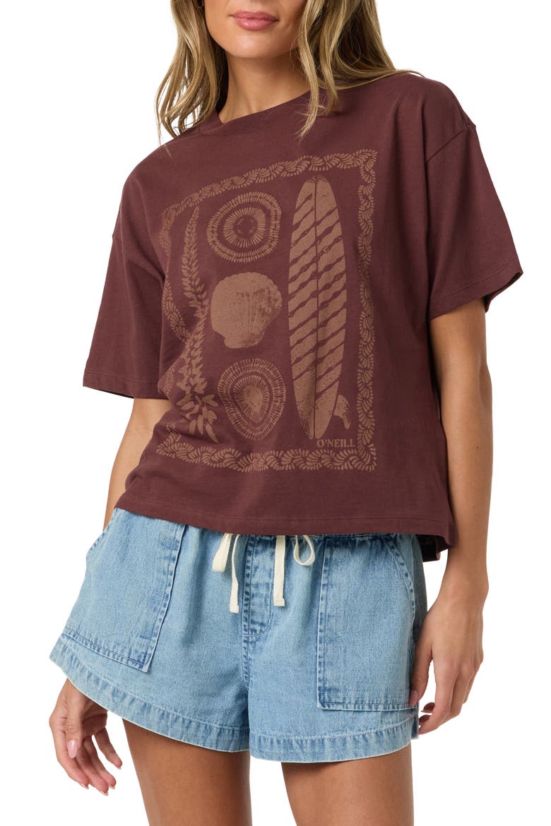 Calico Graphic Easy T-Shirt, Alternate, color, CHOCOLATE