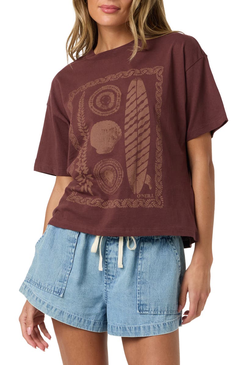 O'Neill Calico Graphic Easy T-Shirt, Alternate, color, Chocolate