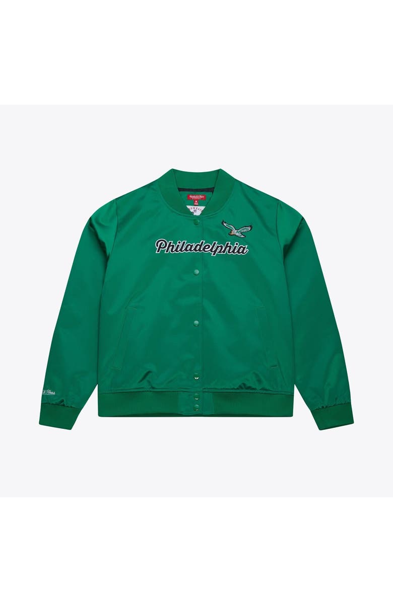 Mitchell & Ness Women's Mitchell & Ness  Kelly Green Philadelphia Eagles Full-Snap Satin Jacket, Alternate, color, Kelly Green
