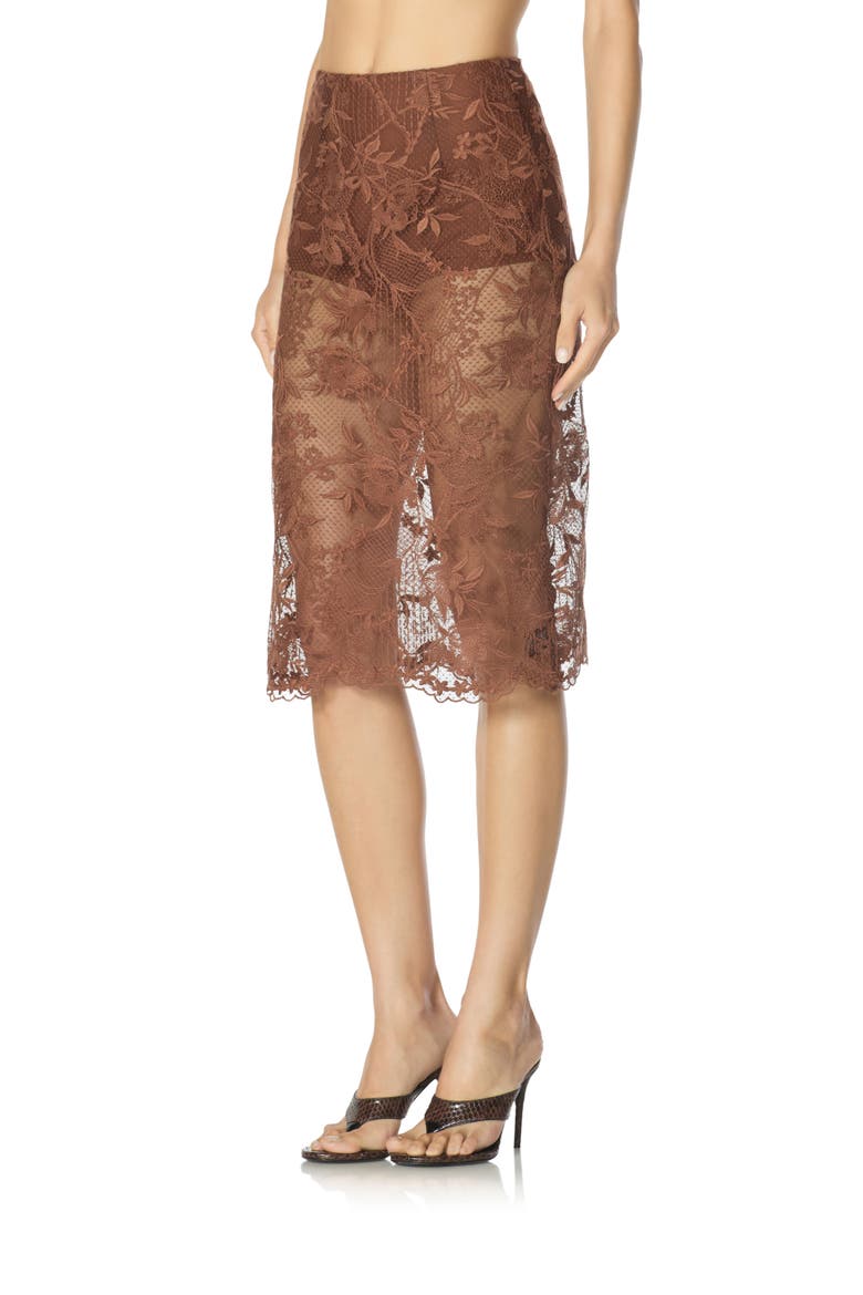 Novie Lace Midi Skirt, Alternate, color, CAPPUCCINO