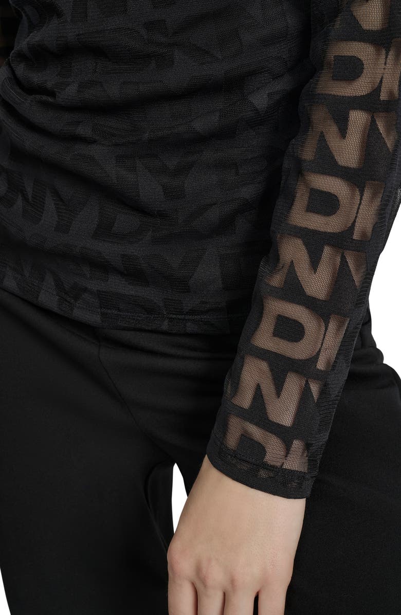 DKNY Logo Monogram Long Sleeve Shirt, Alternate, color, 