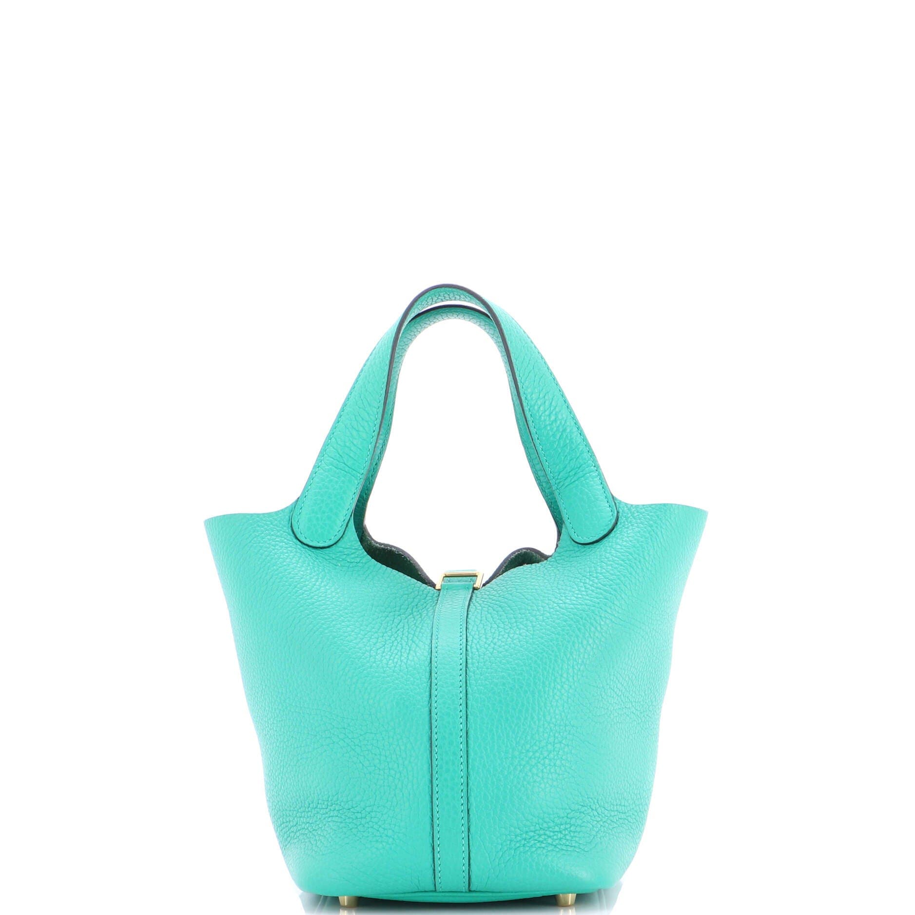 Pre-Owned Hermes Picotin Lock Bag Clemence PM, Alternate, color, Menthe