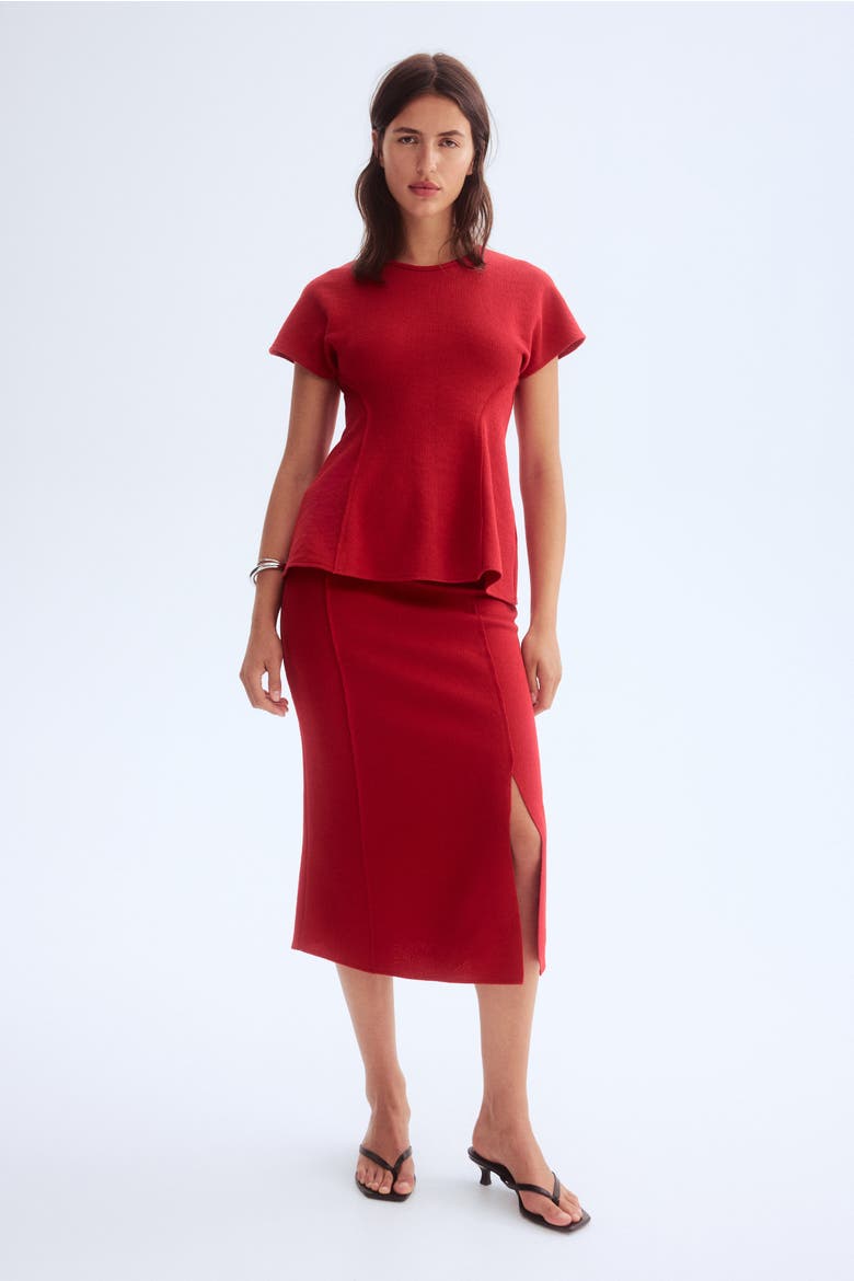 Fine-knit Skirt, Alternate, color, Bright red