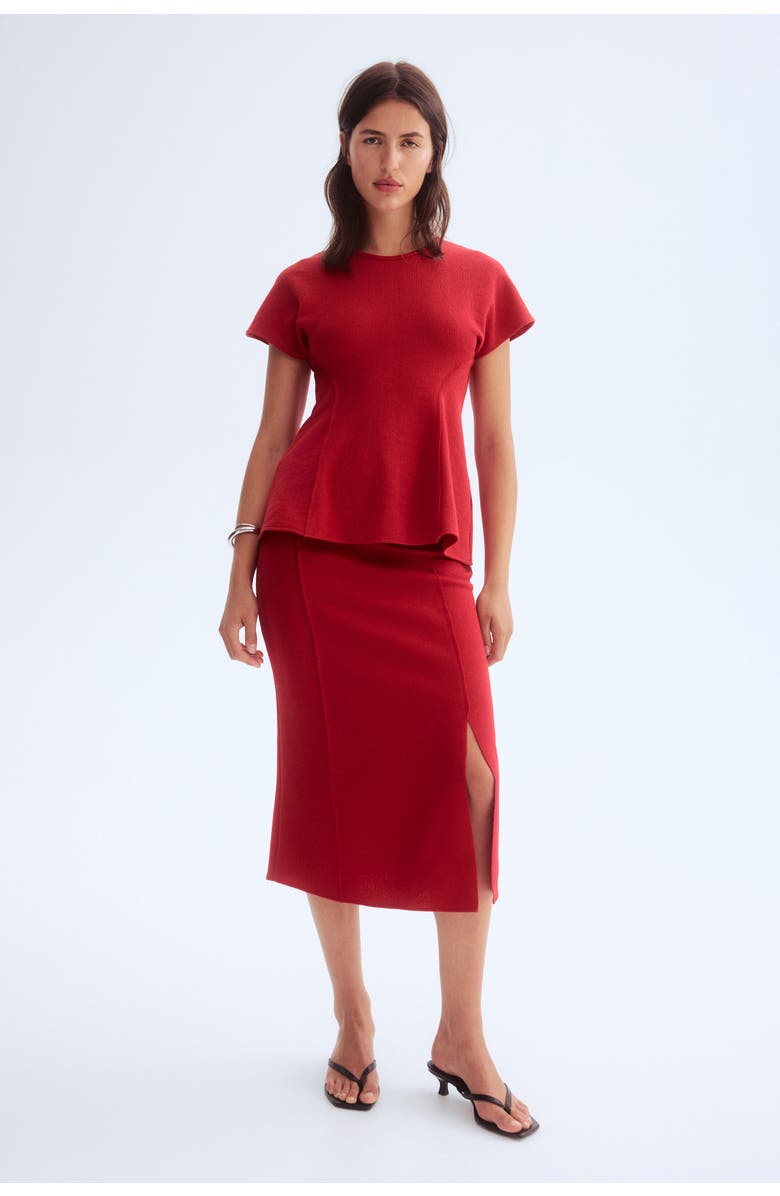H&M Fine-knit Skirt, Alternate, color, Bright Red
