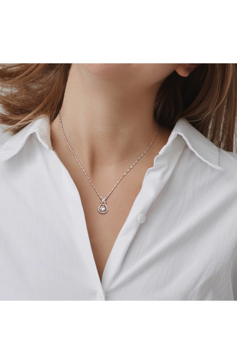 Julianna B. Diamond Teardrop & Heart Necklace 10k Two-Tone, Alternate, color, 10K White & Rose Gold