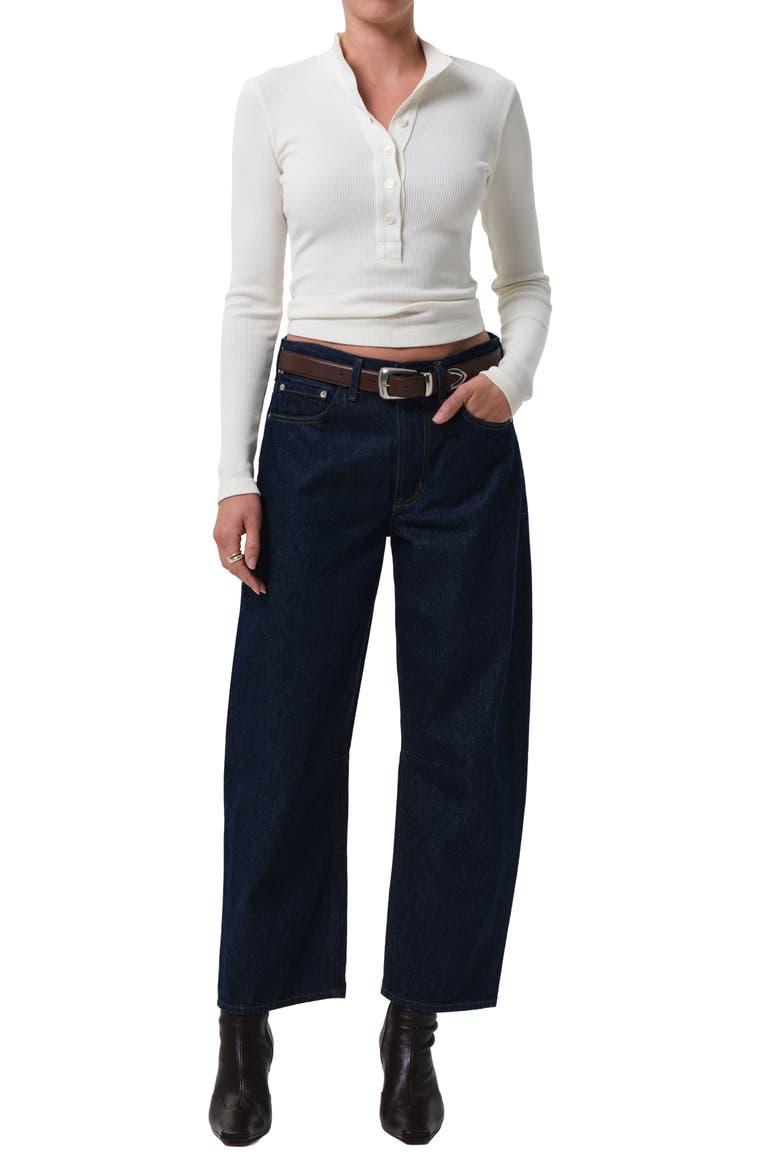 Miro High Waist Ankle Relaxed Barrel Jeans, Alternate, color, AMHERST DARK INDIGO