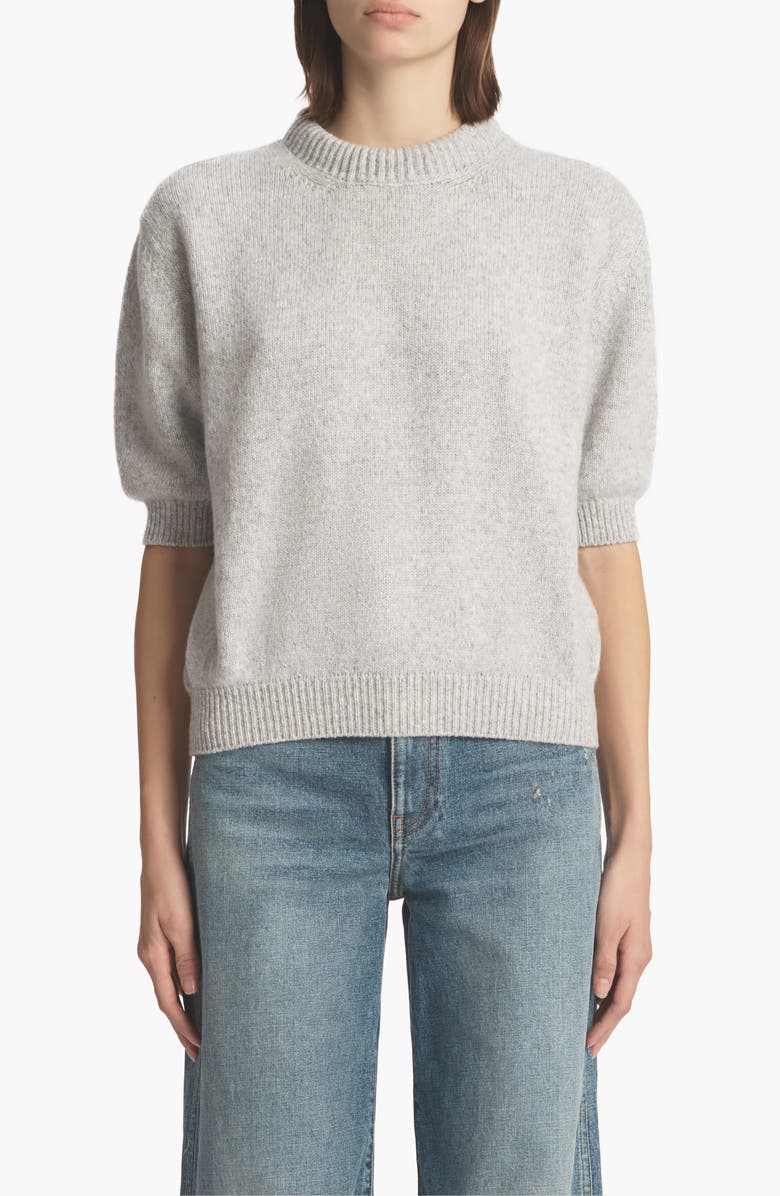 Khaite Davin Short Sleeve Cashmere Sweater, Main, color, Dove