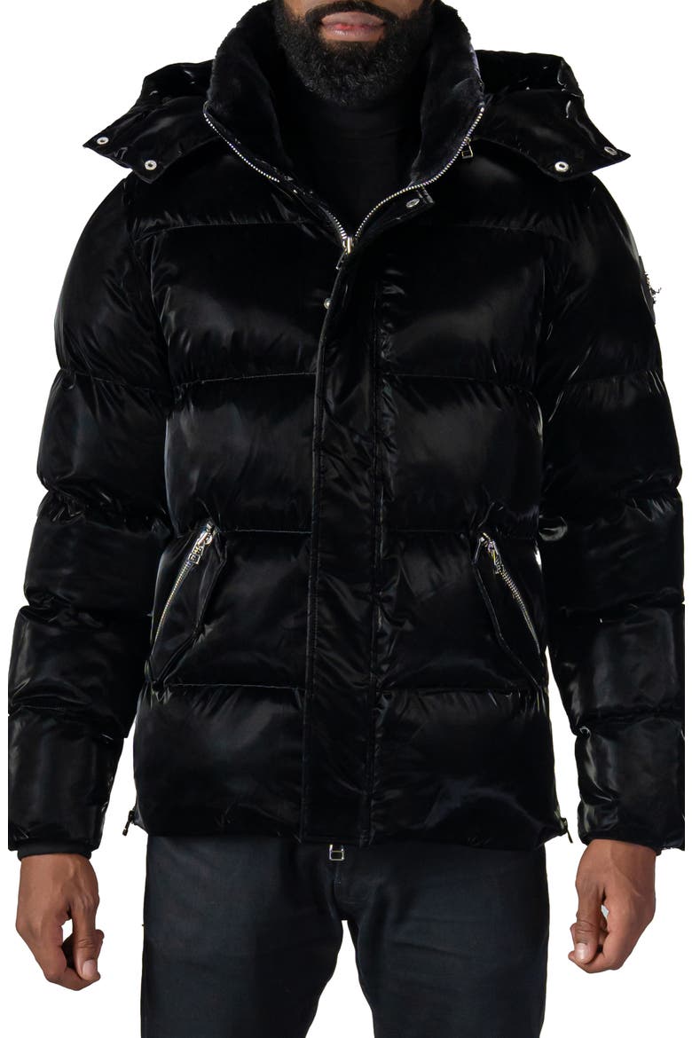 Men's Bumnester 3/4 Length Quilted Coat, Main, color, ALL WET BLACK