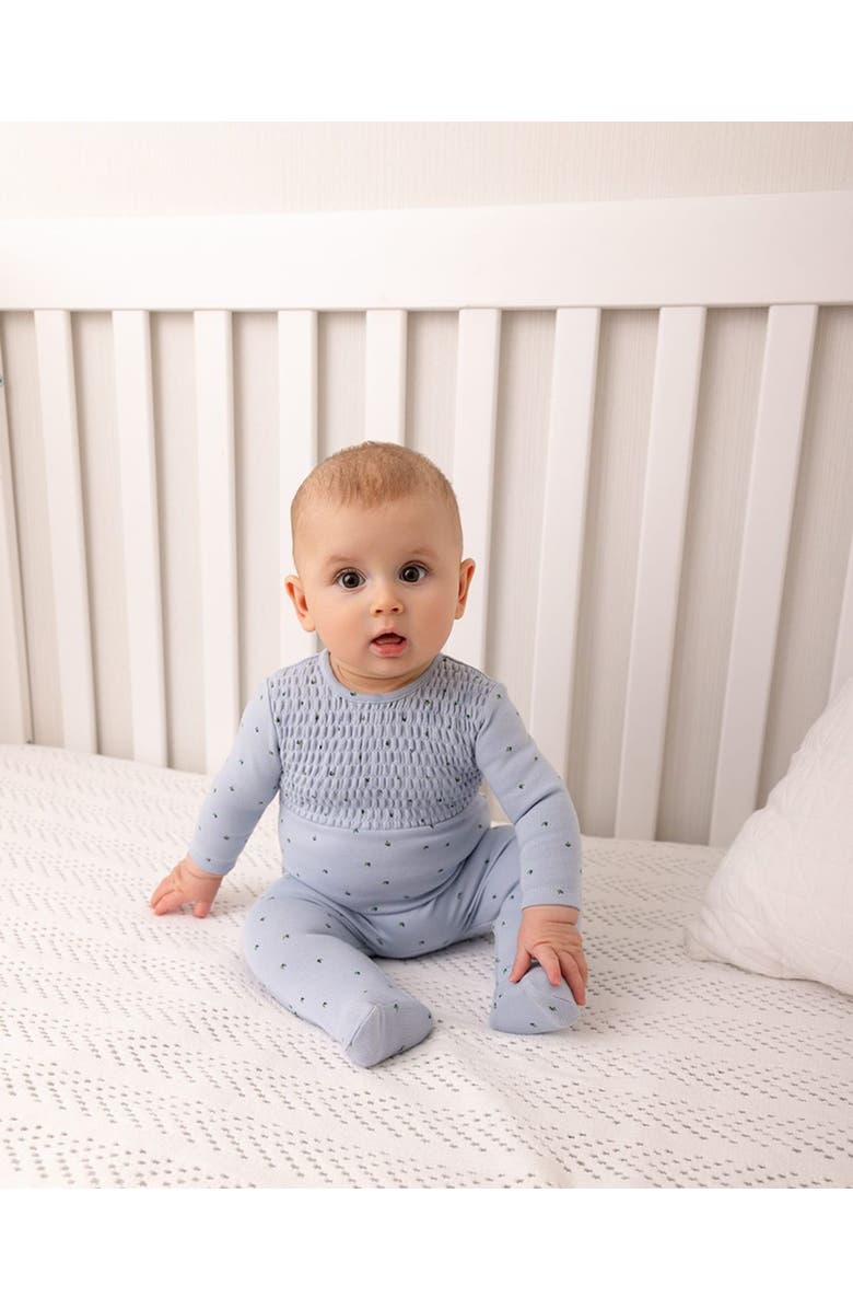 MiniMoi Blueberries Cotton Footie, Alternate, color, Blue