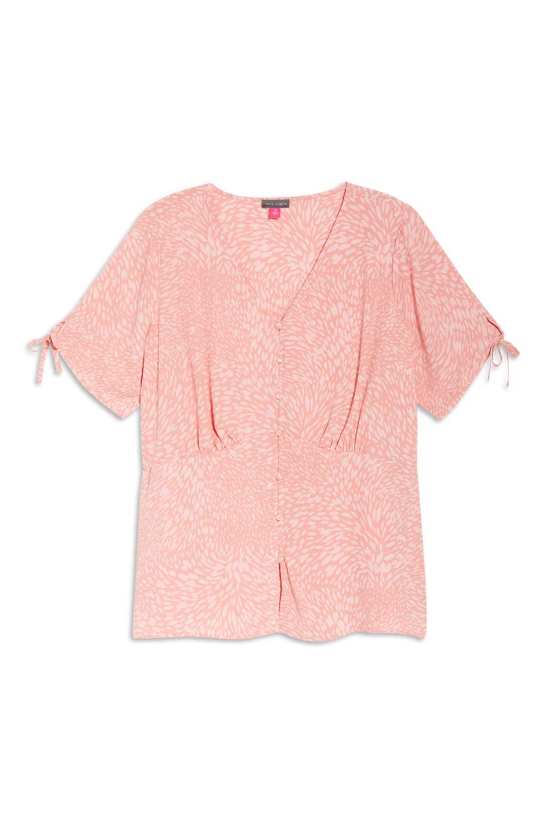 Print Tie Sleeve Blouse, Alternate, color, COOL MELON