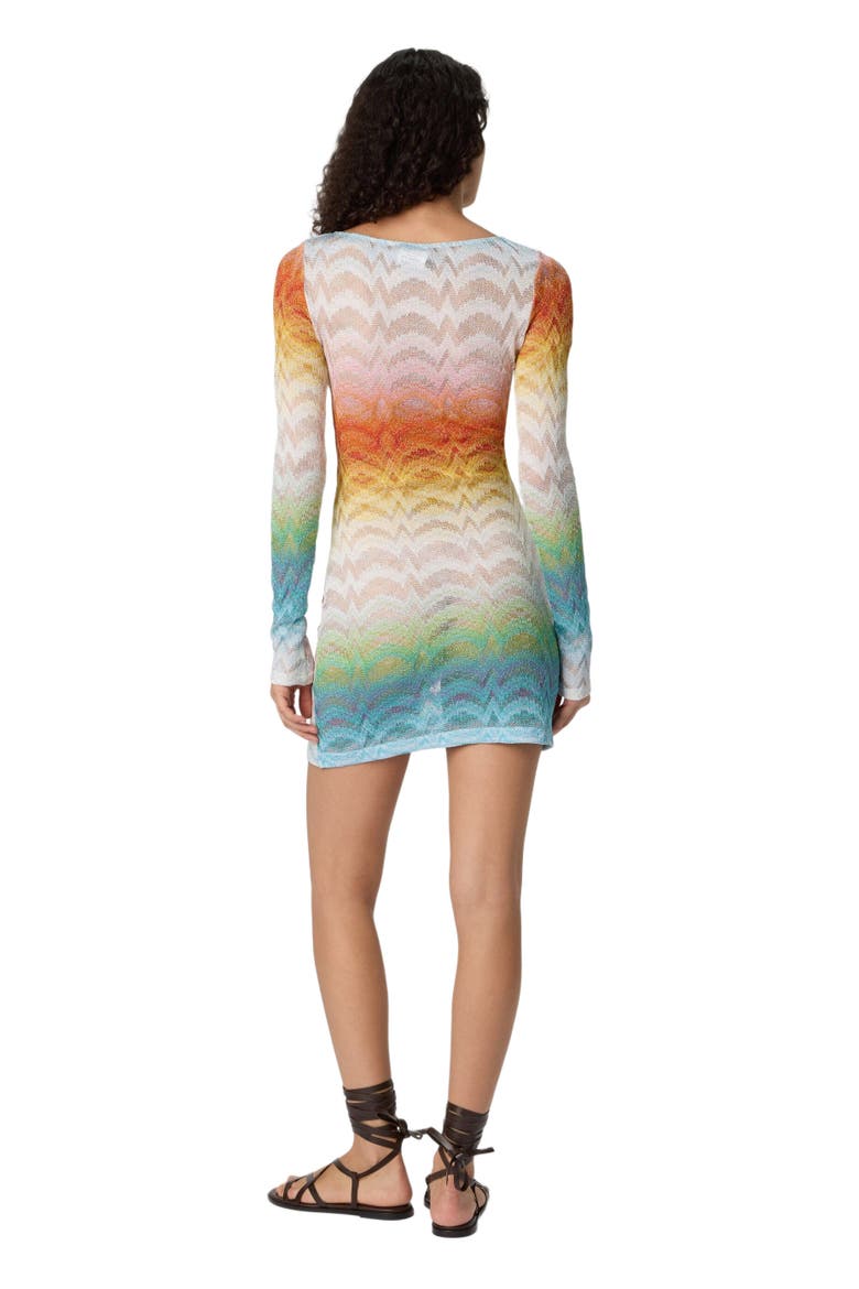 Mini Dress In Shaded Viscose Lamé, Alternate, color, Multicoloured