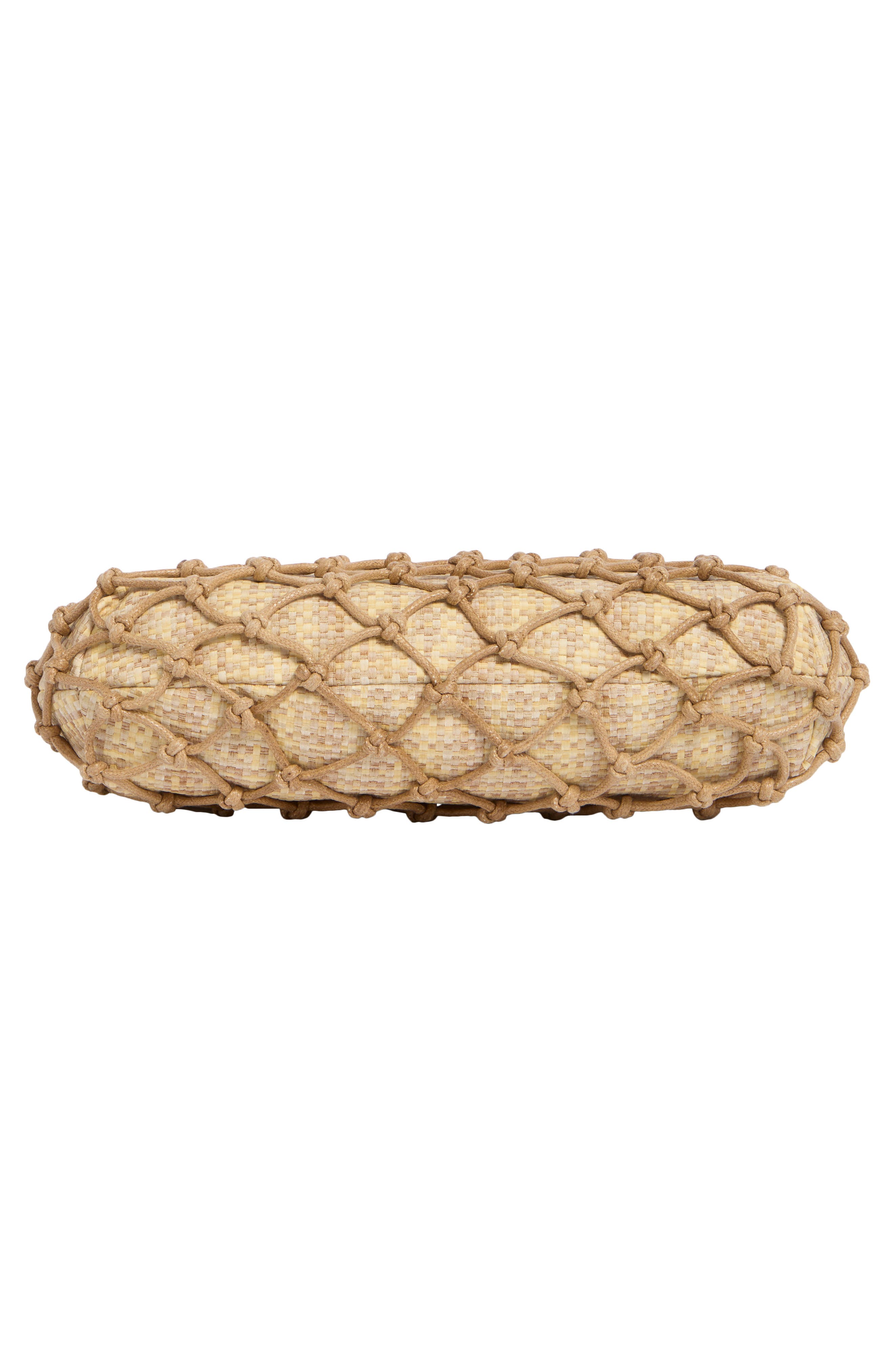 Positano Straw & Faux Leather Shoulder Bag, Alternate, color, NATURAL