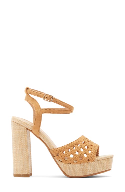 Top Guy Shoes Eleanor Platform Sandal In Tan Suede