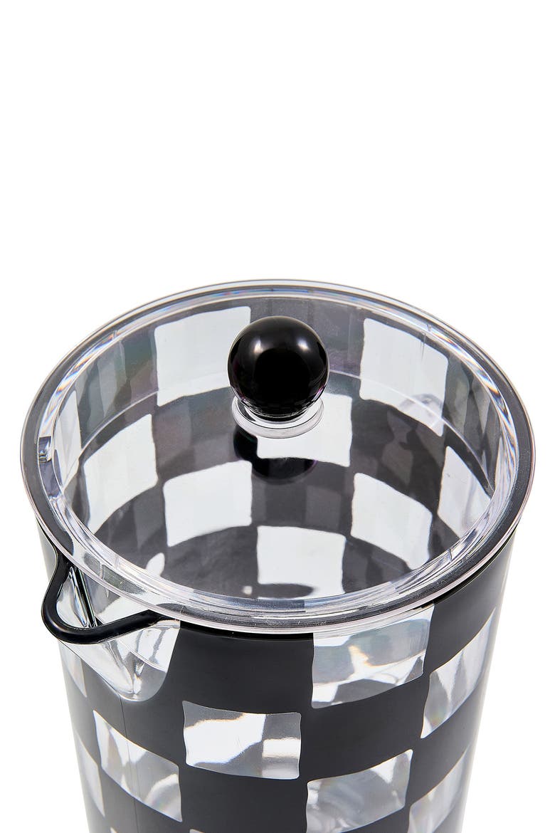 Black Check Acrylic Pitcher, Alternate, color, BLACK