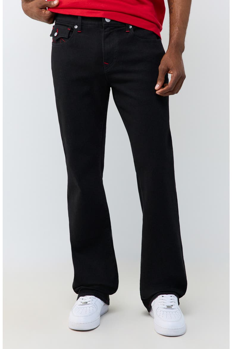 Billy Appliqué Button Flap Bootcut Jeans, Main, color, RINSE BLACK
