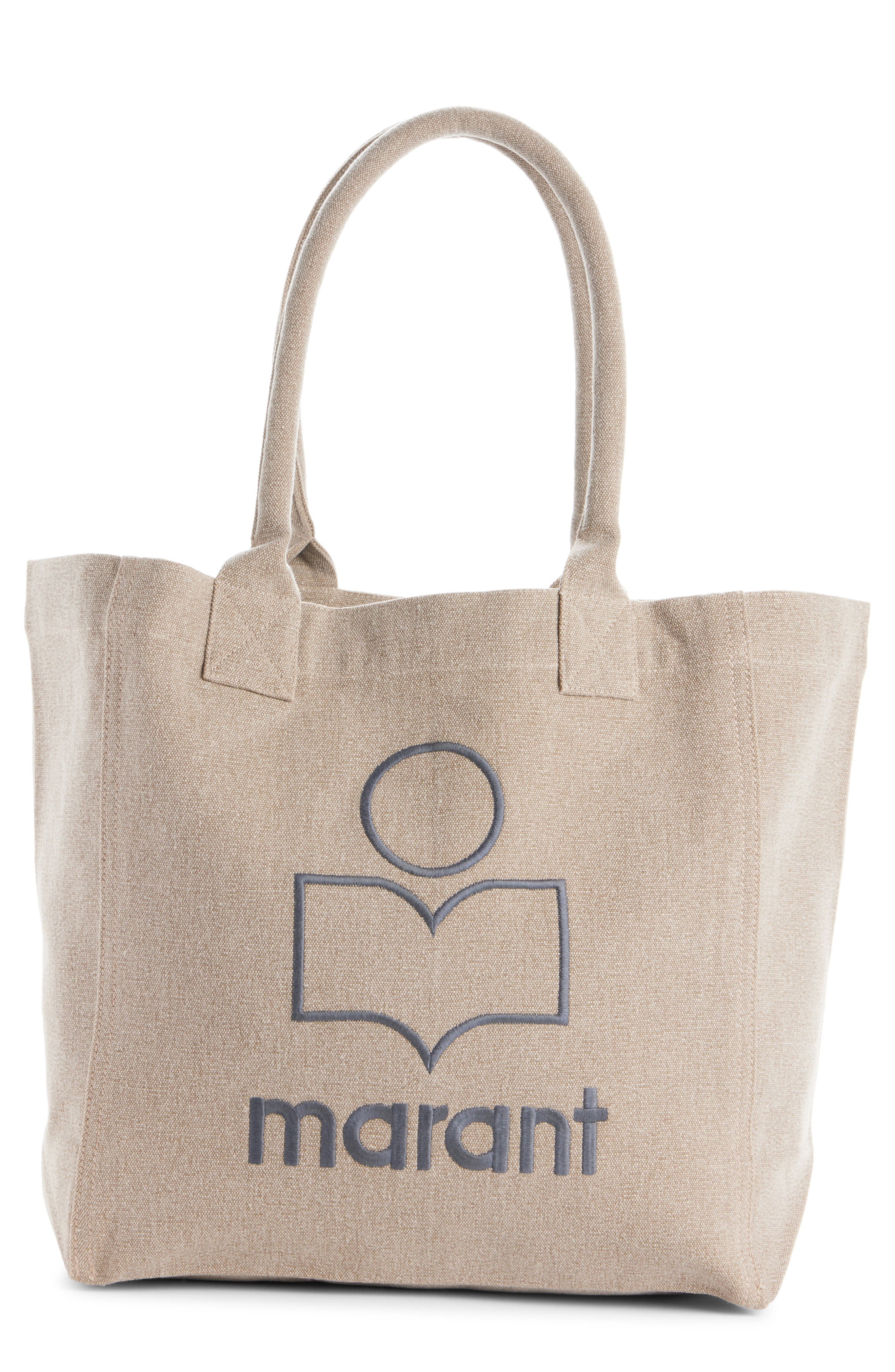 Isabel Marant Small Yenky Canvas Tote, Main, color, Beige/ Anthracite