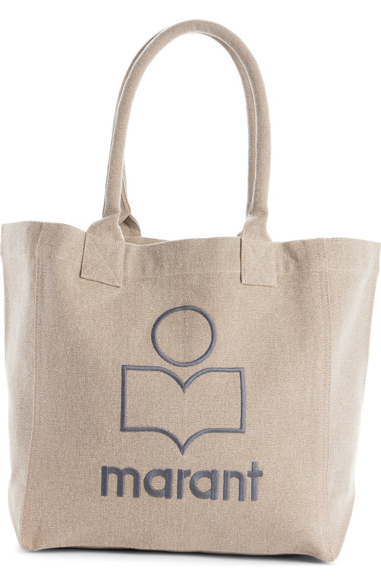 Isabel Marant Small Yenky Canvas Tote, Main, color, Beige/ Anthracite