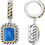 EFFY Sterling Silver & 18K Gold Ocean Blue Topaz Drop Earrings