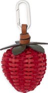 Tory Burch Strawberry Woven Leather Bag Charm