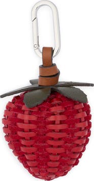 Tory Burch Strawberry Woven Leather Bag Charm