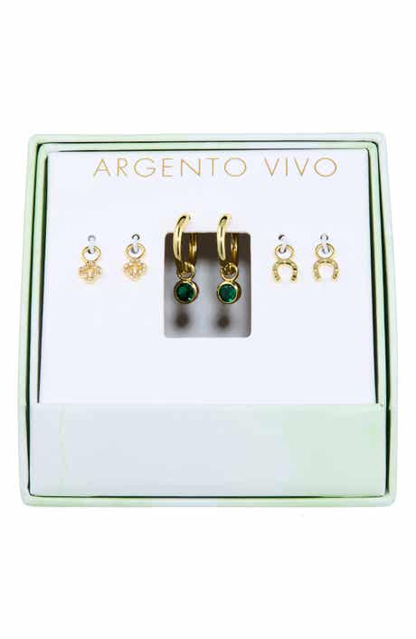 ARGENTO VIVO Luck Hoop Earrings & Assorted Charms 4-Piece Set