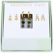 ARGENTO VIVO Luck Hoop Earrings & Assorted Charms 4-Piece Set
