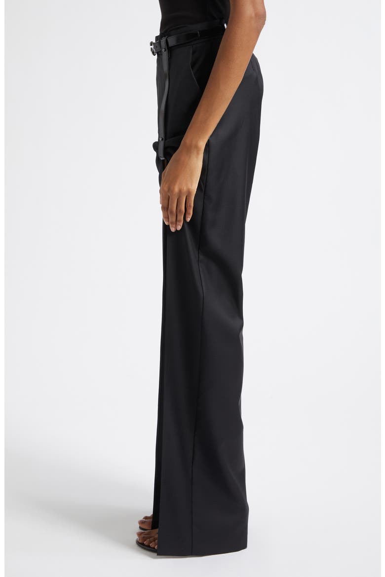 Suspended Leg Tailored Straight Leg Wool Pants, Alternate, color, BLACK