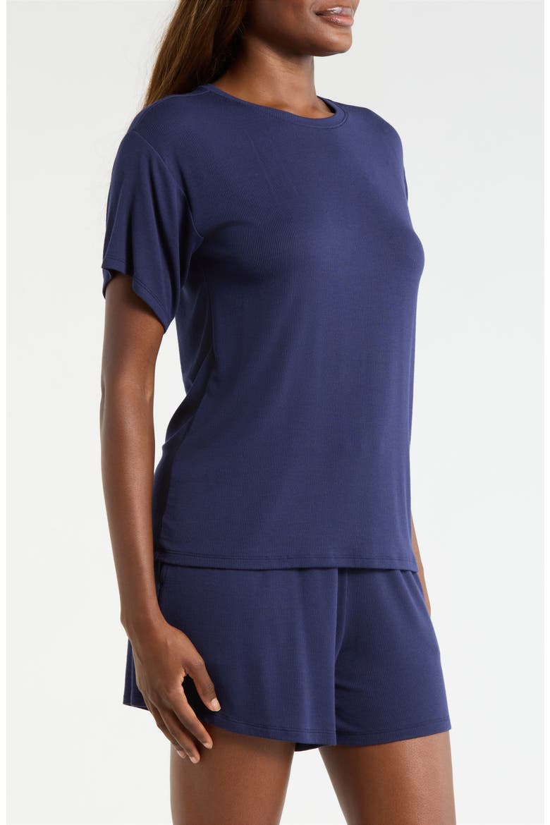 Moonlight Eco Easy Rib Short Pajamas, Alternate, color, NAVY PEACOAT