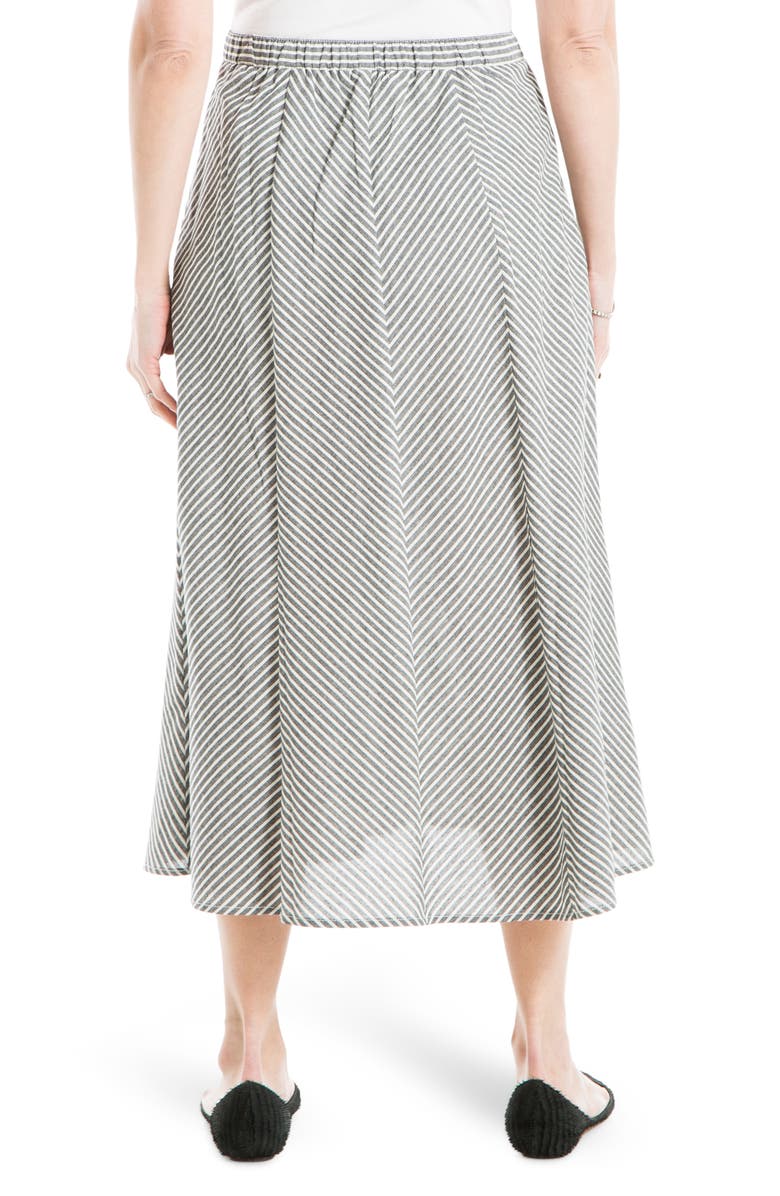 MAX STUDIO Stripe Button Front Cotton Skirt, Alternate, color,