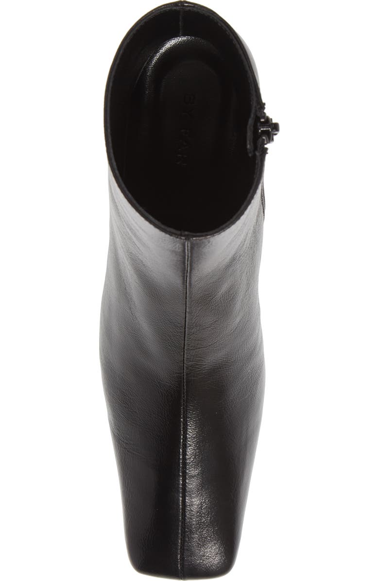 By Far Lange Square Toe Kitten Heel Leather Bootie, Alternate, color,