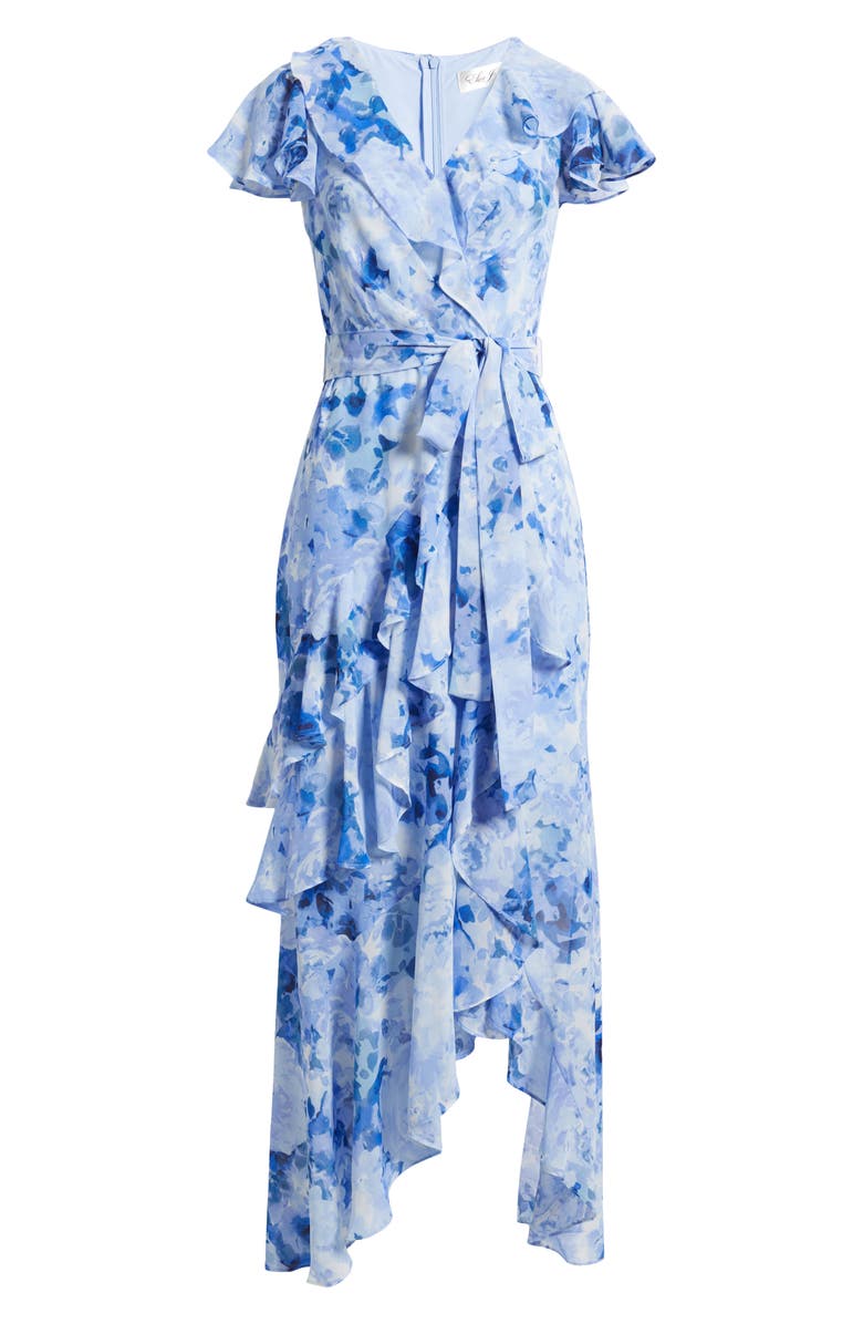 Eliza J Asymmetrical Ruffle Maxi Dress, Alternate, color, Periwinkle