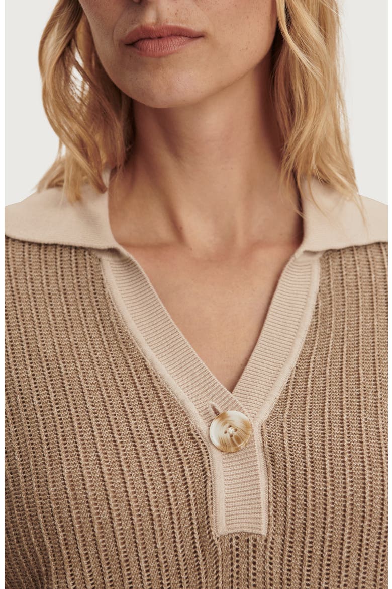 Perrine Knit Polo, Alternate, color, SEPIA TWIST