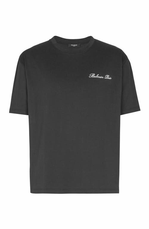 Balmain Embroidered Signature T-shirt In Black