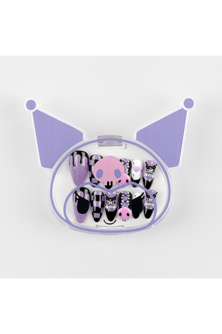 Kuromi 3D Medium Almond Press-On Nails, Alternate, color, Purple/Black