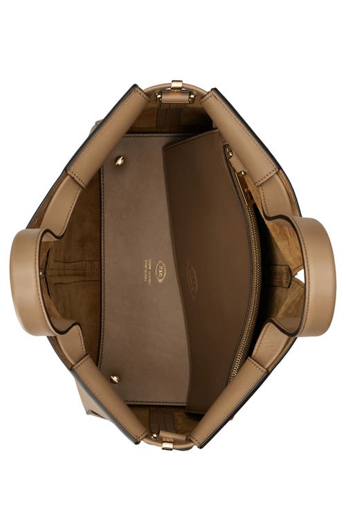Tod's Small Di Bag Folio Leather Tote In Cappuccino