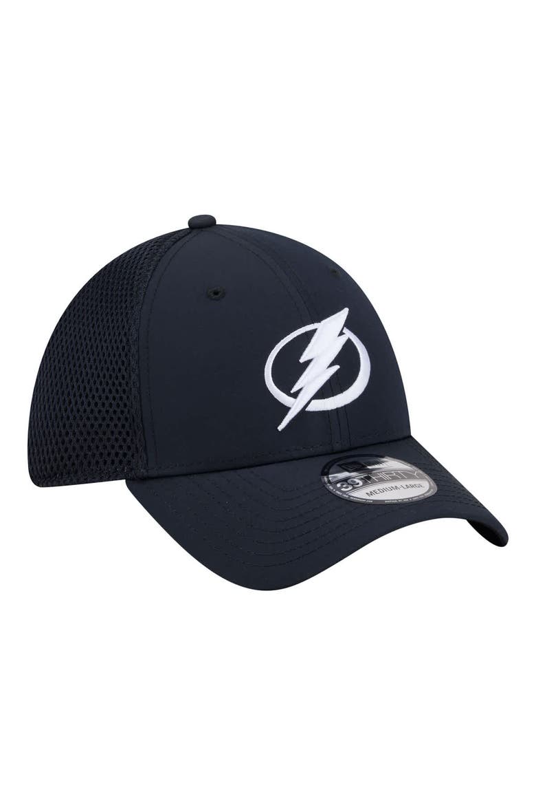 Men's New Era  Navy Tampa Bay Lightning Logo 39THIRTY Flex Hat, Alternate, color, Navy
