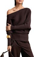 Reiss Lorna Off the Shoulder Rib Sweater