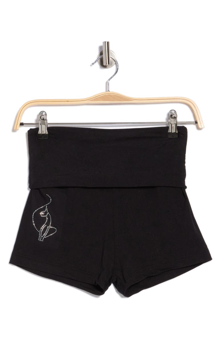 Baby Phat Fold Over Waist Jersey Booty Shorts, Main, color,