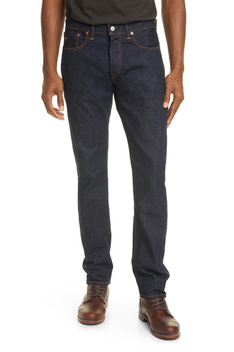 RRL Slim Fit Selvedge Jeans, Main, color, ONCE WASHED